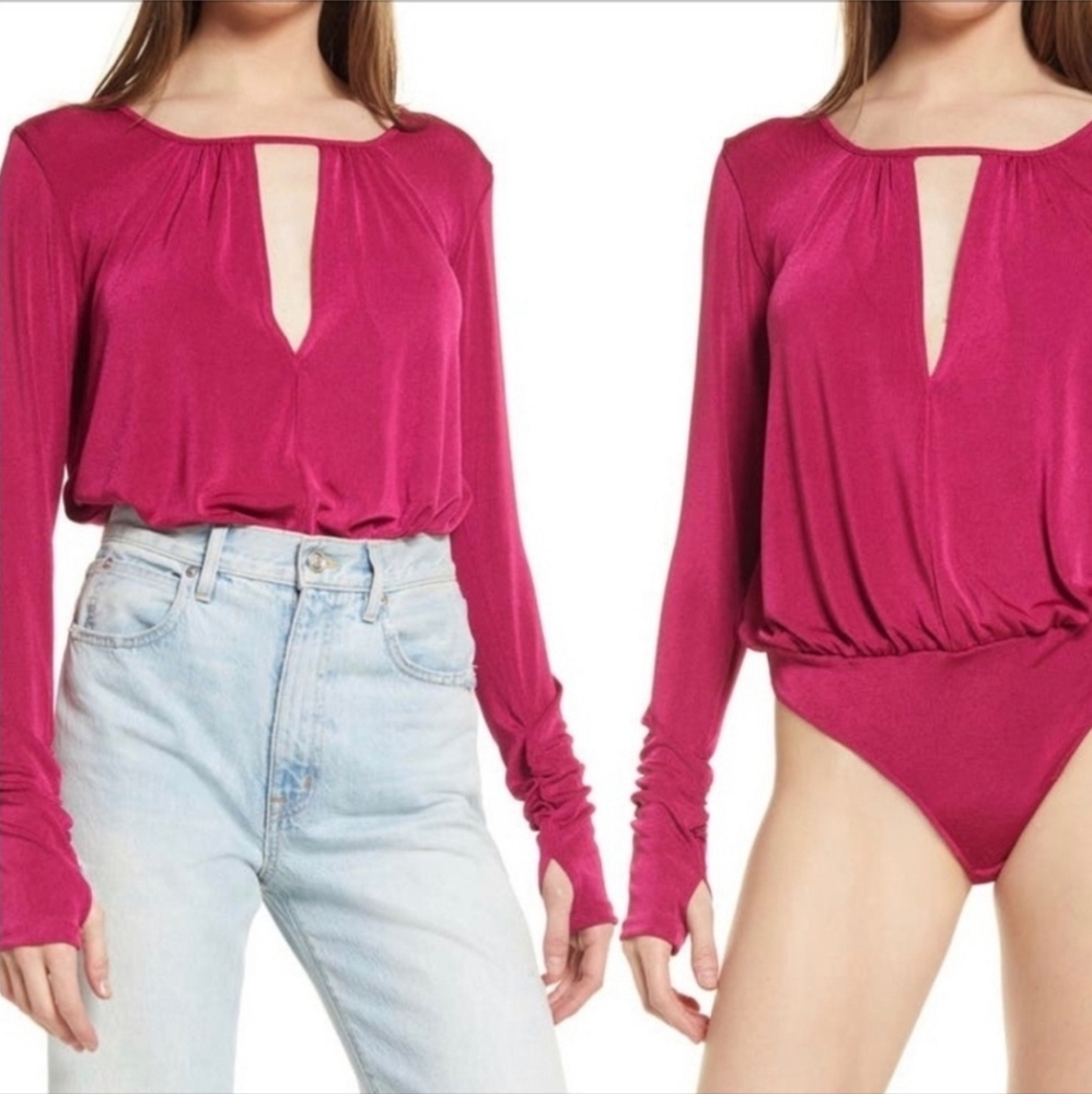 ❤️ NWOT! FREE PEOPLE INTIMATELY FREE KAYA ROSE SHIMMER THONG BODYSUIT, SMALL